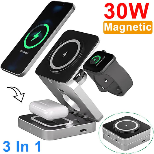 MagiCharge™ 3-in-1 Magnetic Wireless Charger