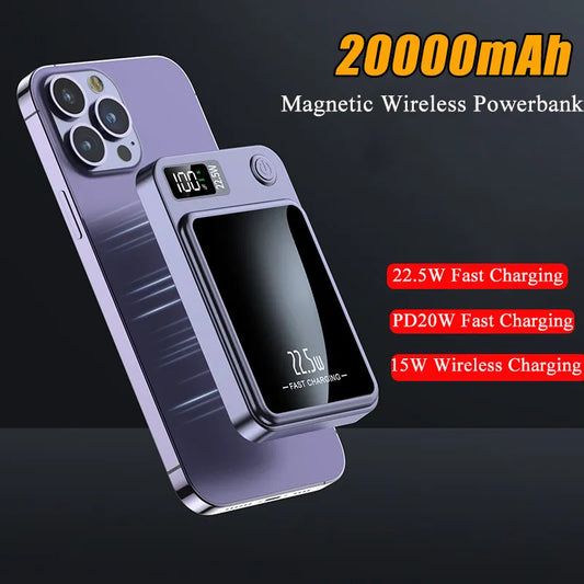 ChargeMagnet Pro™ - Magnetic Wireless Power Bank